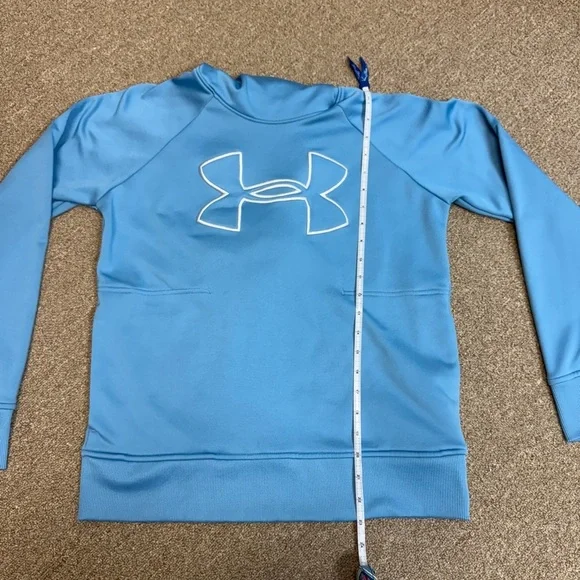 Under Armour: Women's ColdGear Loose Fit Blue Logo Hoodie, Size S - Picture 5 of 8